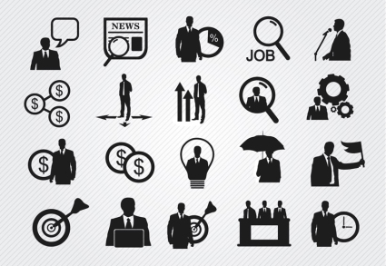 20 del material de vectores icono de negocios negro