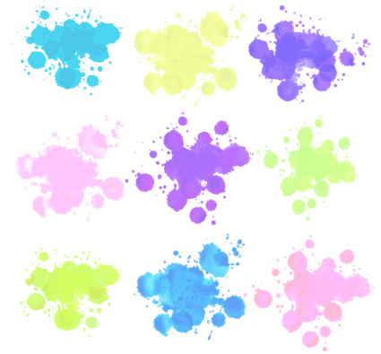 Material de la acuarela del vector 9 de tinta