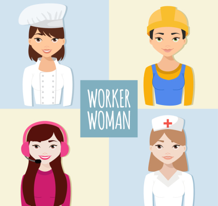 4 material de las mujeres vector Profesional Creativo