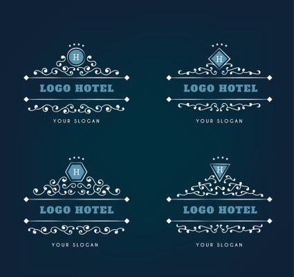 4 logotipo del hotel creativa vector patr車n