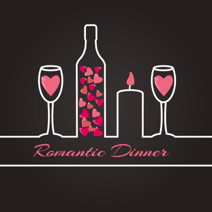 Cena rom¨¢ntica de material ilustrador vectorial