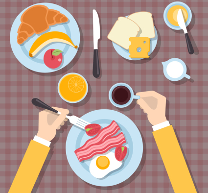 ver material de vectores plan de desayuno saludable