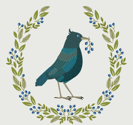 t赤tulo creativo baya de material de vectores de aves