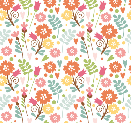 flores de colores de fondo sin fisuras del vector