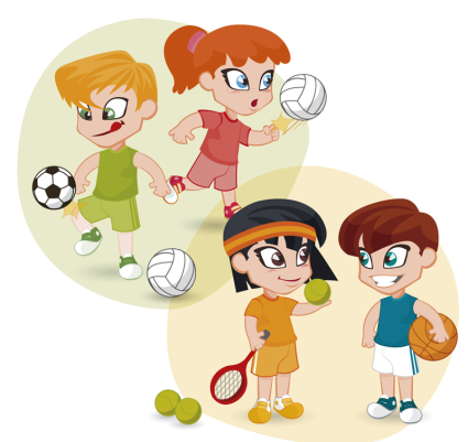 4 de material de vectores de movimiento diseñado para niños
