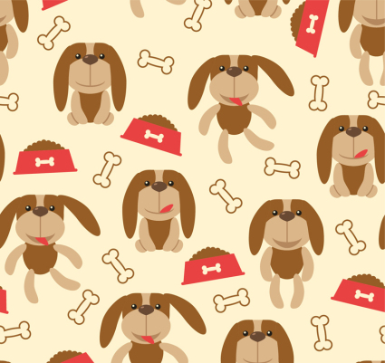 De fondo sin fisuras perro de dibujos animados vector