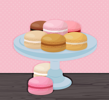 Macarons altura de la placa de material de vectores