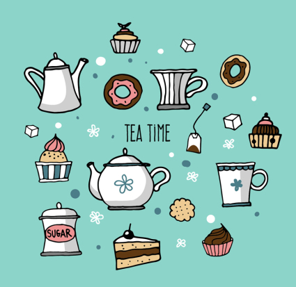 la hora del t fresco ilustracin vectorial tutorial