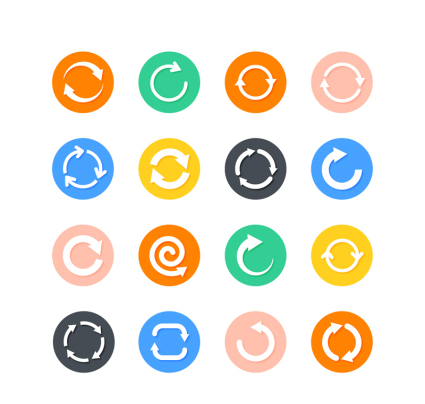 12 c¨ªrculo de material icono de la flecha del vector