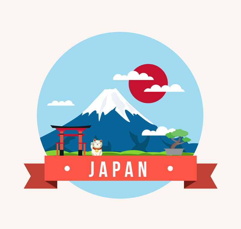 ilustrador paisaje vector de material creativo Jap車n Monte Fuji