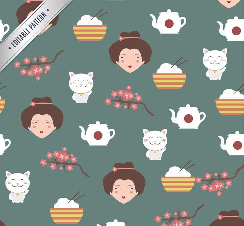 de fondo sin fisuras elemento vector de material creativo Jap¨®n