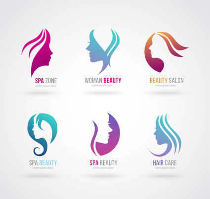 6 cabeza de un sal¨®n de belleza de la mujer s¨ªmbolo del vector