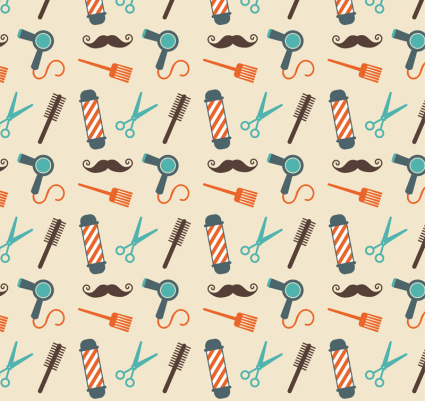 Barber elementos de fondo sin fisuras vector