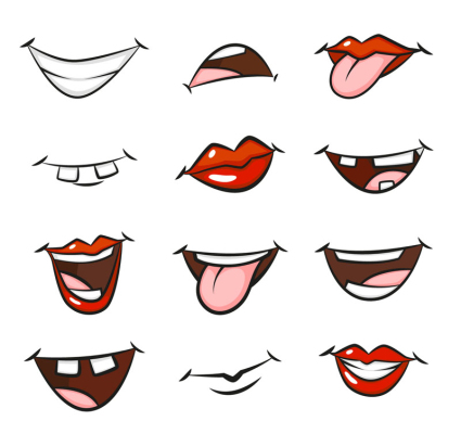 12 boca de diseño vectorial de dibujos animados