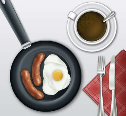 material de vector visi車n deliciosa plan de desayuno