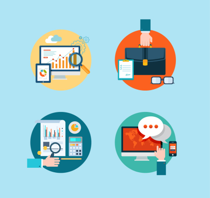4 Business icono del elemento de material de vectores