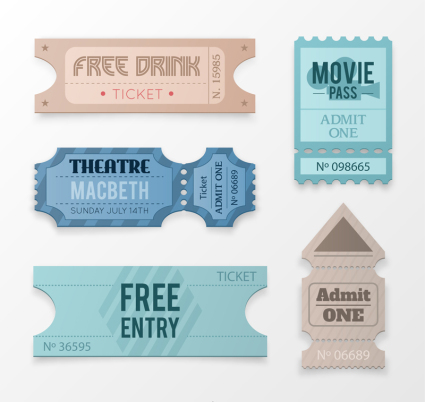 5 Entradas color diseño de material de vectores