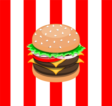 Hamburguesa deliciosa material de diseño vectorial