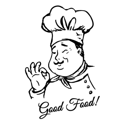 Pintado a mano de macho chef vector material