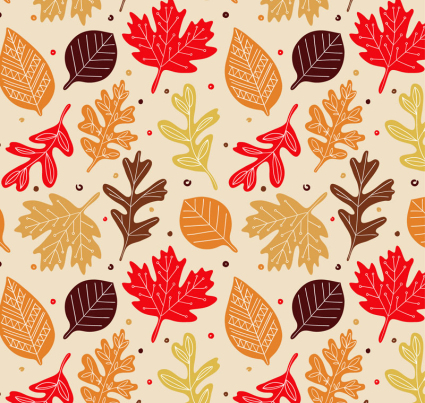 Hojas de otoño Seamless background vector material color