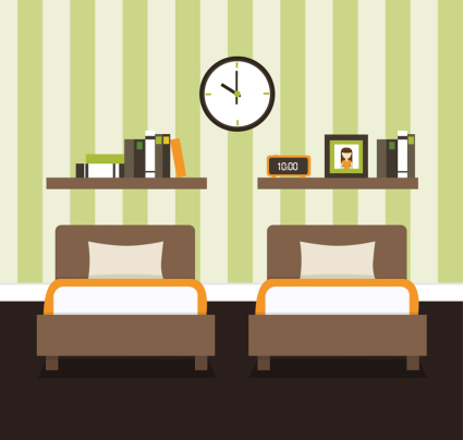 Dormitorio simple material de diseño vectorial