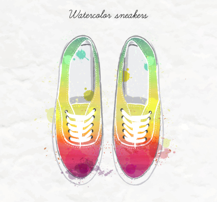 agua calzado deportivo vector de material manchado