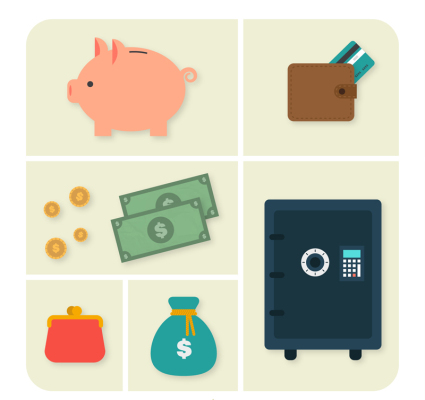 6 icono financiera elementos materiales del vector