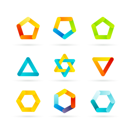 9 patr車n de color del icono del vector