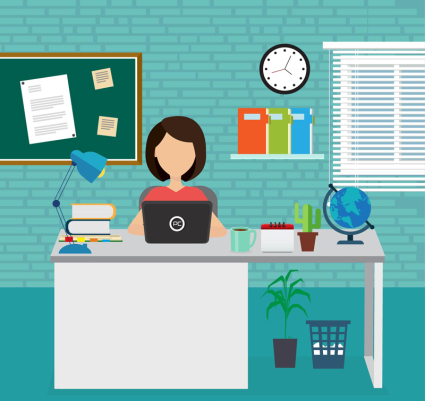 material de vectores de Creative chica