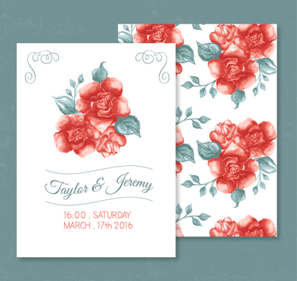 Red Rose tarjeta de invitaci¨®n de material de vectores
