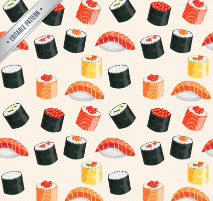 sushi delicioso fondo sin fisuras del vector