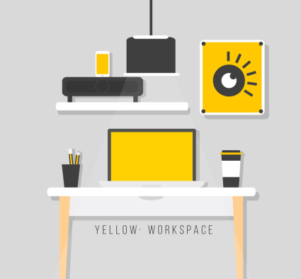 Clean estudio de diseño limpio l赤nea amarilla de material de vectores