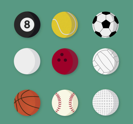 9 bolas con exquisito diseño de material de vectores