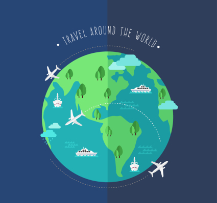 World Travel creativa ilustraci車n vectorial Tierra