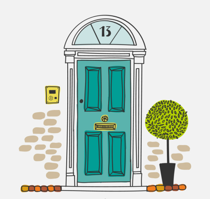 material de vectores ilustrador Puerta pintada creativa