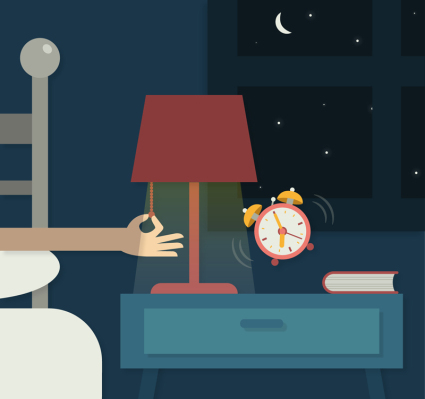 Alarma noche ilustrador material de vectores