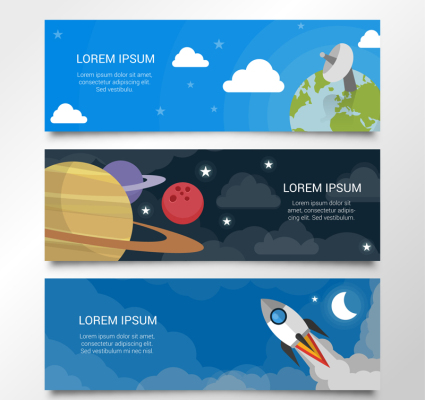 3 de dibujos animados bandera elemento espacio vectorial