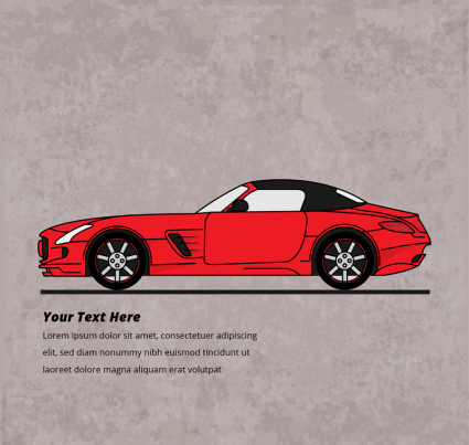 vector de material diseño del coche rojo elegante