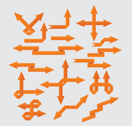 vector de material de papel de color naranja flecha 16, p芍rrafo