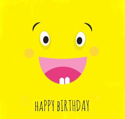 de dibujos animados sonriente del cumpleaños lindo vector de la tarjeta