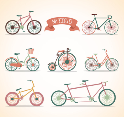 7 creativo de la bici material de diseño vectorial