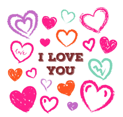 Pintura colorida material de amor vector