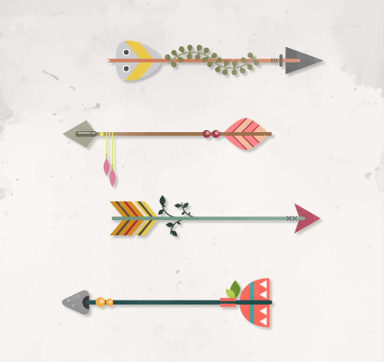 4 vector de diseño creativo flecha de material
