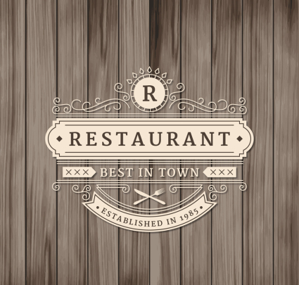 Retro restaurante logo vector material de diseño