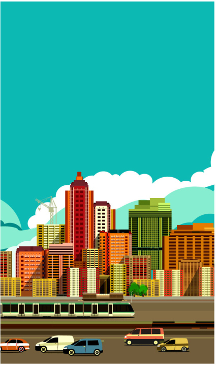 Color arquitectura urbana Illustration vector material