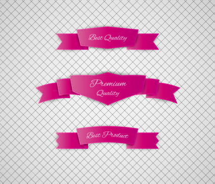 3 Rosa material promocional rojo vector de la cinta