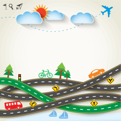 Creative carretera turismo clip art vector