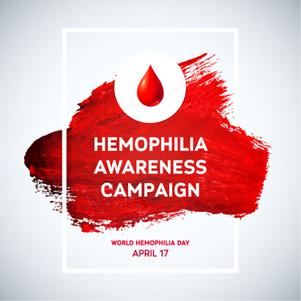D赤a mundial de la hemofilia material de cartel del vector