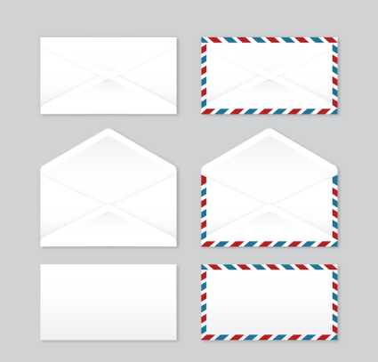 6 sobres diseño vector material
