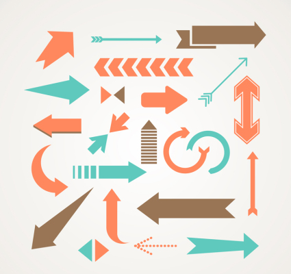 22 patentes de diseño creativo flecha de material de vectores